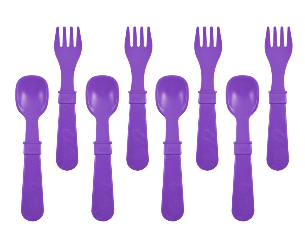 Re-Play Forks and Spoons - Amethyst - 4 of each - No Retail Packaging