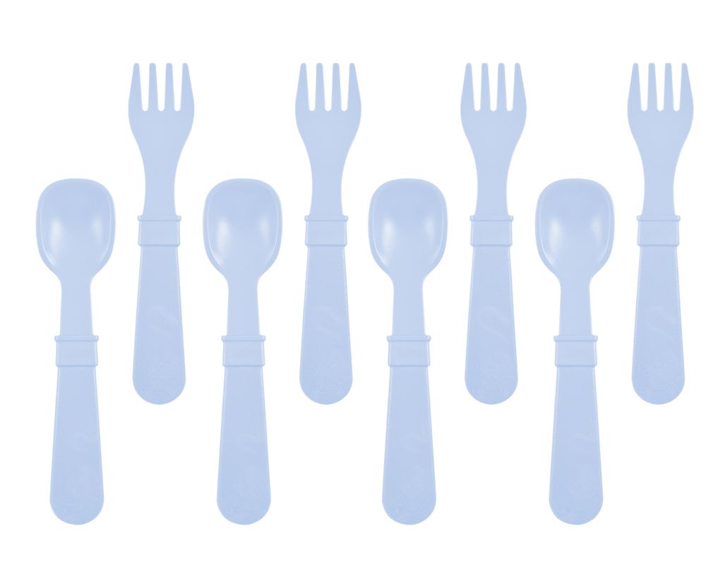 Re-Play Forks and Spoons - Ice Blue - 4 of each - No Retail Packaging
