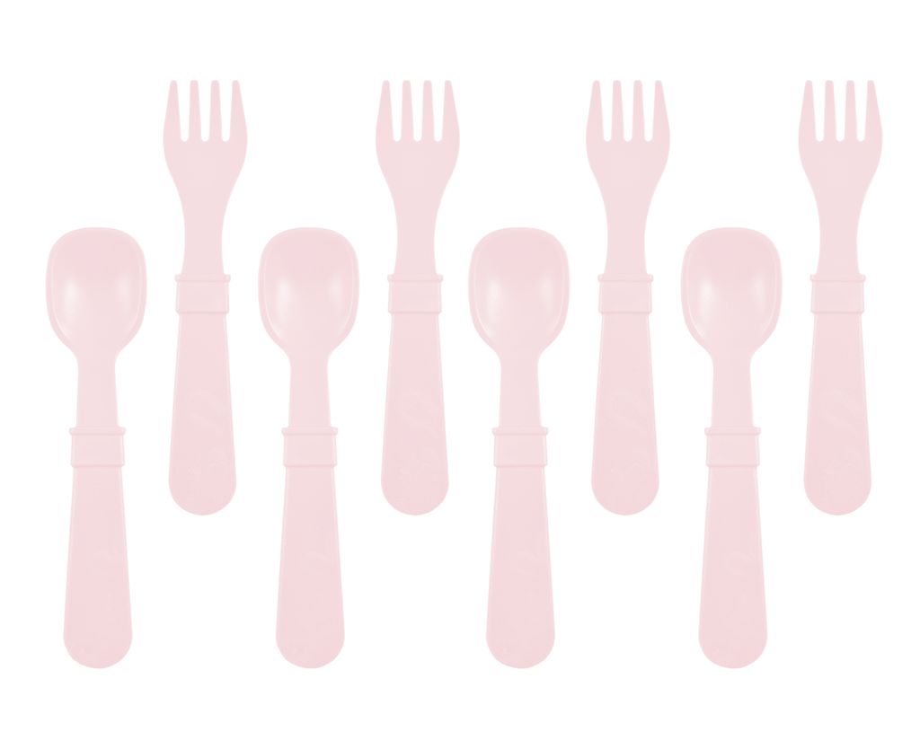 Re-Play Forks and Spoons - Ice Pink - 4 of each - No Retail Packaging