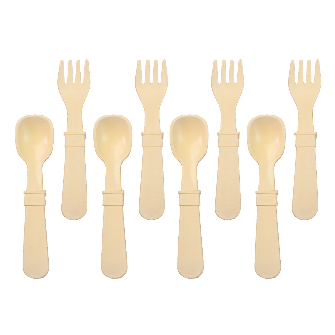 Re-Play Forks and Spoons - Lemon Drop - 4 of each