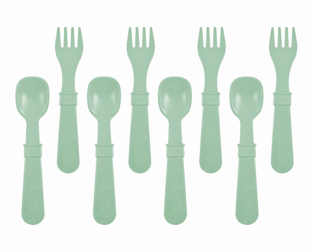 Re-Play Forks and Spoons - Sage - 4 of each - No Retail Packaging